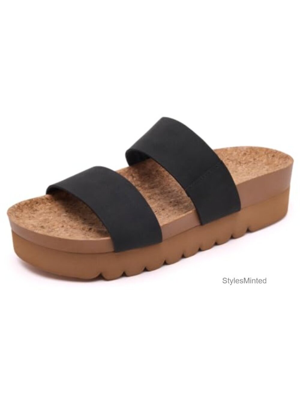 Women Platform Sandals Arch Support Cork Insole Slip On